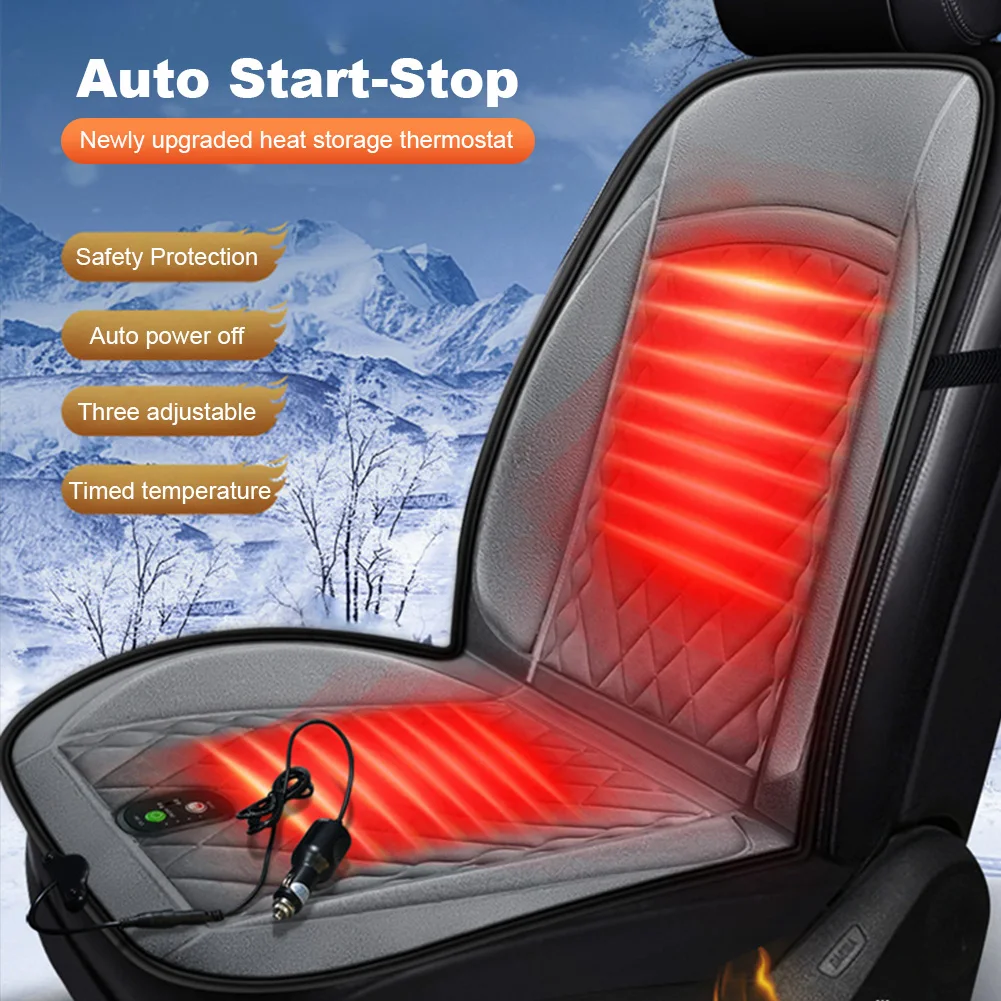 

12V-24V Universal Heating Seat Cushion 3 Gear Adjustable Temperature Car Seat Heater Cushion Cover Winter Warm Car Heating Pad