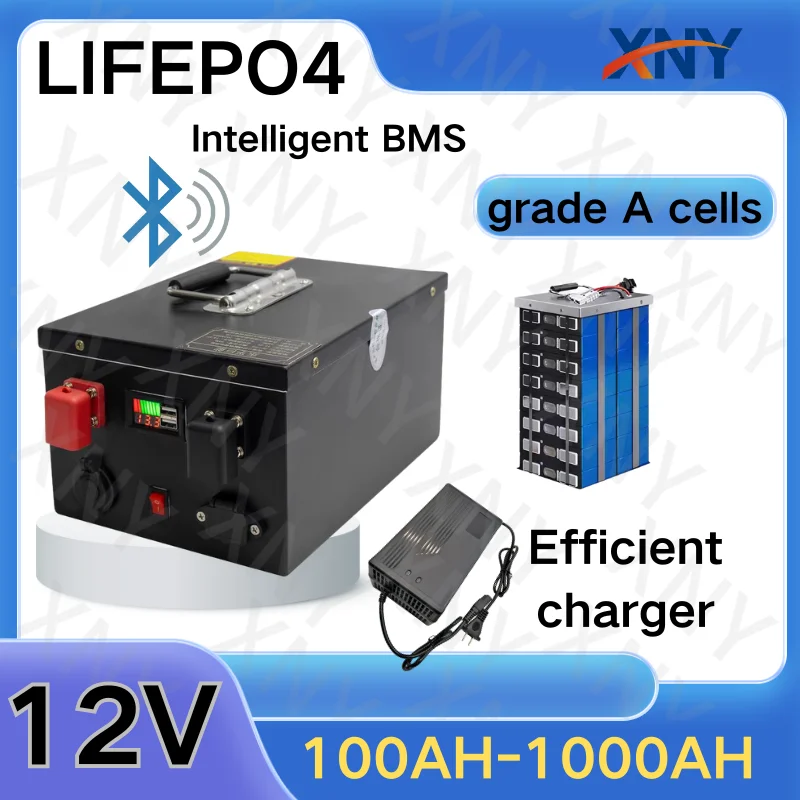 

XNY Lifepo4 Battery 12V 200Ah 100Ah 300Ah 400Ah 500Ah 600Ah 800Ah 1000Ah for Off-Grid Household Electricity Office UPS RV Boat