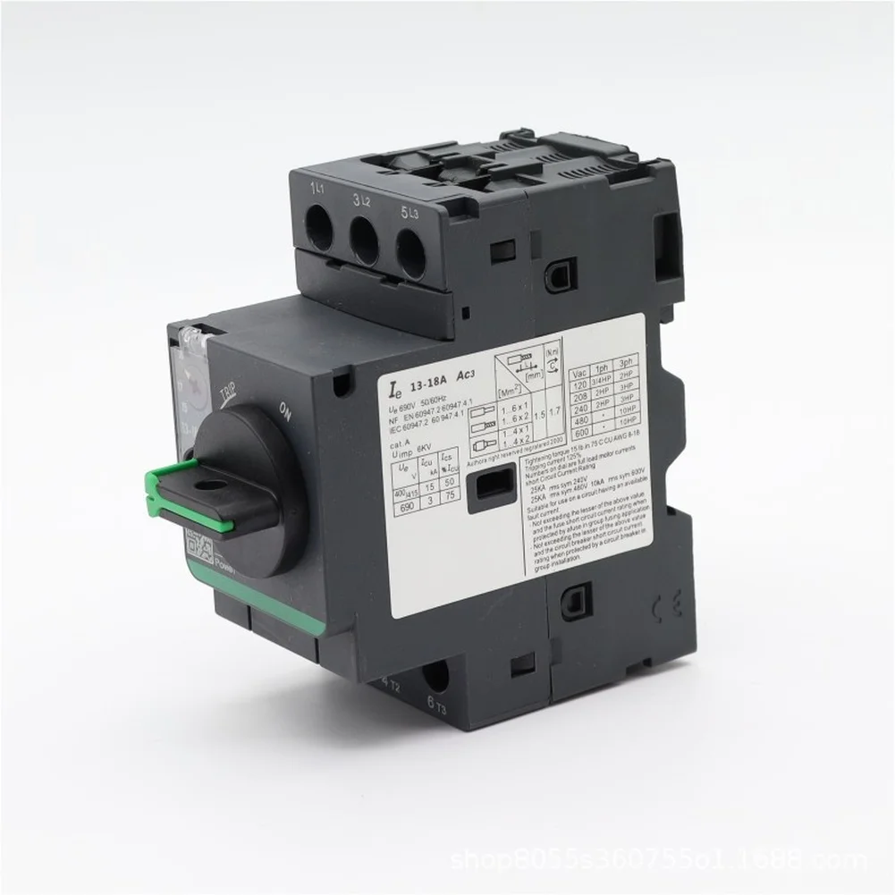 3P Motor Circuit Breaker GV2PE01C with Adjustable Overload Protection 0.1A 0.16A 380-690V 50/60Hz DIN Rail Mount