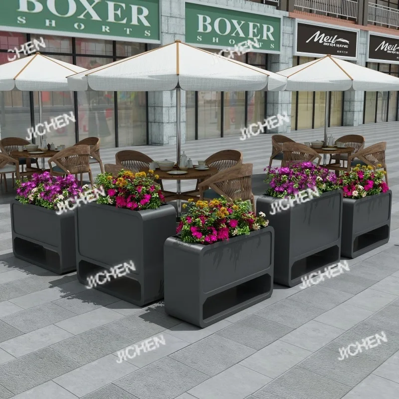 صندوق زهور البندول الخارجي مجموعة من الحديد المطاوع قسم مبيعات السياج قسم مستطيل في الهواء الطلق #3