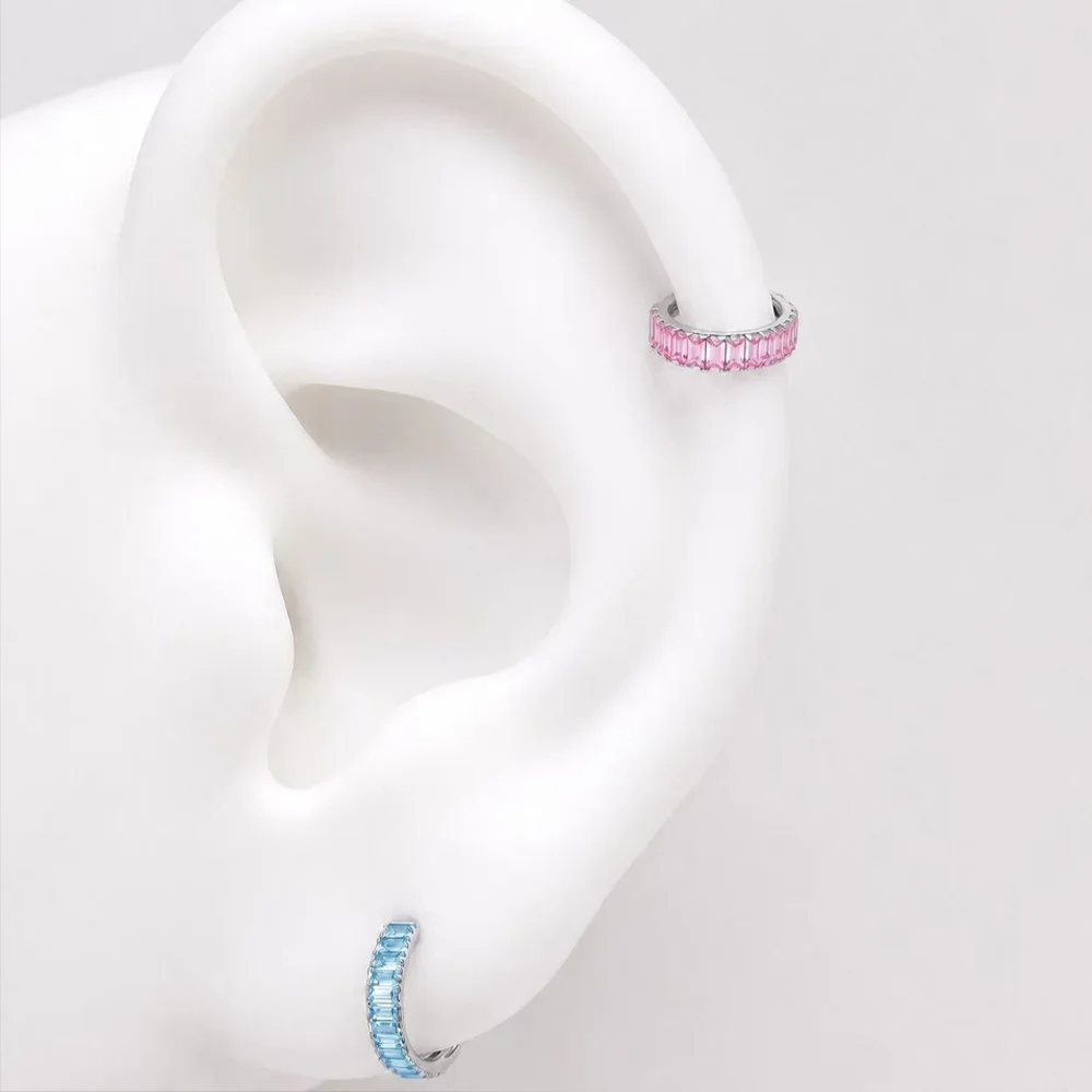 ASTM F136 Implantat-Titan Clicker-Ring Mehrschichtiger Quadratischer CZ Dopamin-Farbener Piercing-Schmuck für Nase, Knorpel, Tragus – Detail 6
