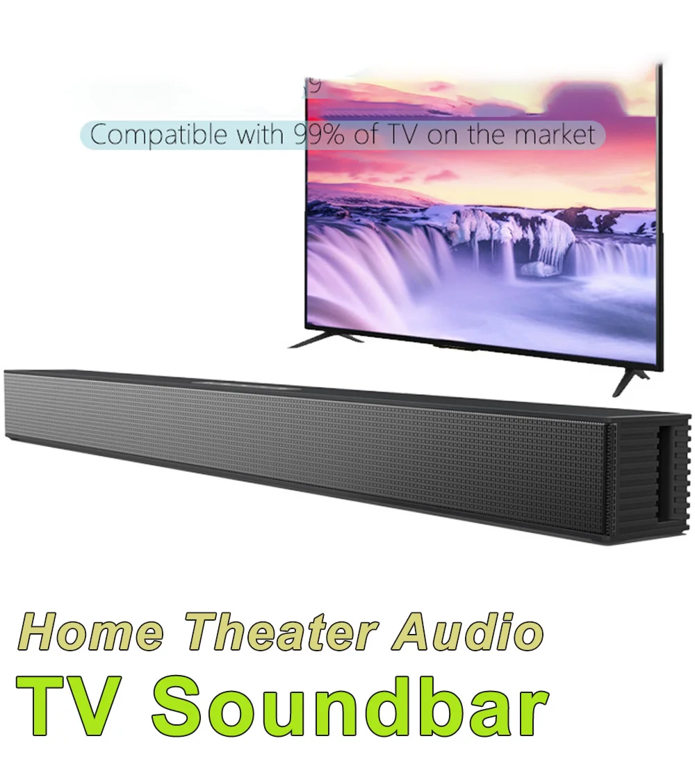 Home Theater Stereo Sound Bar for Television HDMI/Optical/Coaxial/AUX Connection Support Wall Mounted Wireless Bluetooth Speaker