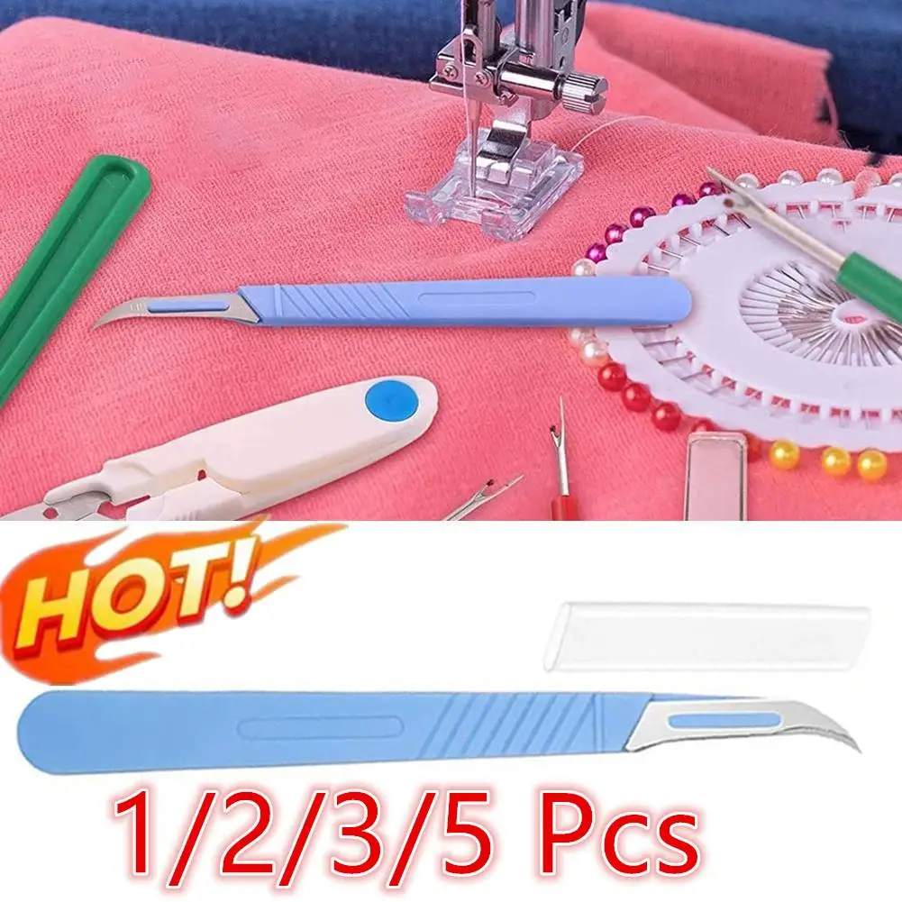 

New 1/2/3/5Pcs Sewing Seam Rippers With Protective Case Plastic Handle Stitch Ripper Sewing Thread Cutter Needlework Sewing Tool