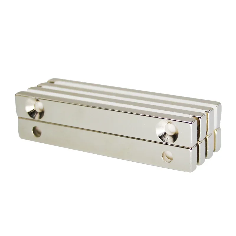 N35 50x10x5-4 50x15x5-5 50x20x5-5 50x20x5-5 Block Magnets countersunk with Holes Strip Single  Double Neodymium Magnet Powerful