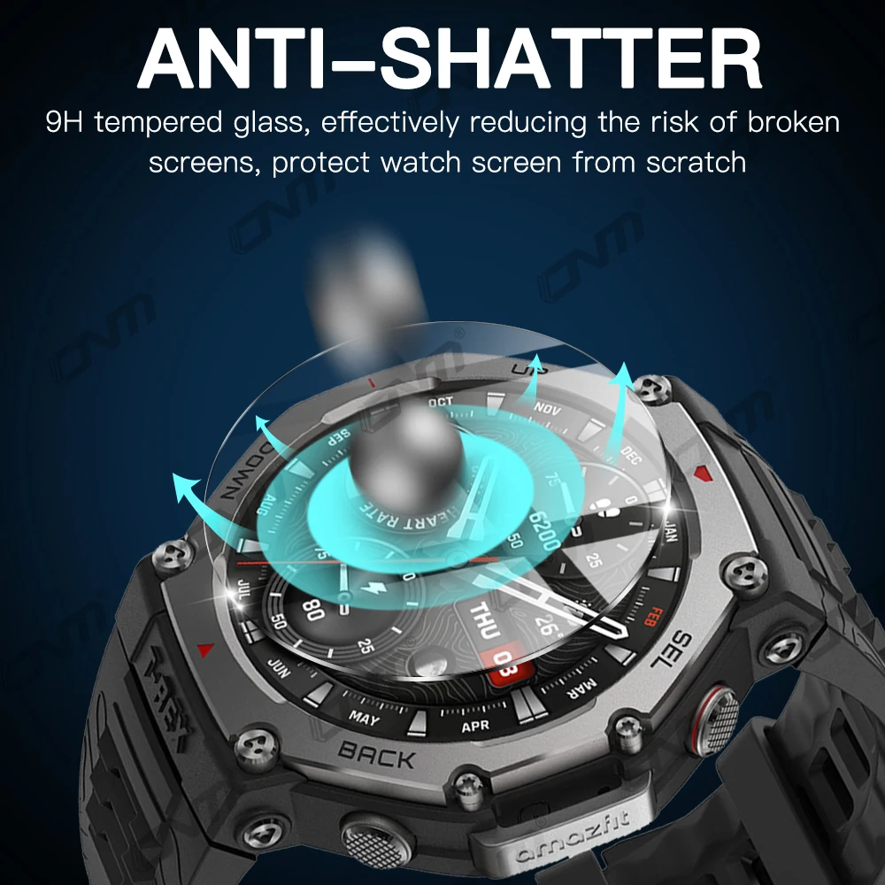 2.5D Screen Protector for Amazfit T-Rex 3 Clear Ultra-HD Tempered Glass Anti-Scratch Protection Film for TRex 3 Accessories