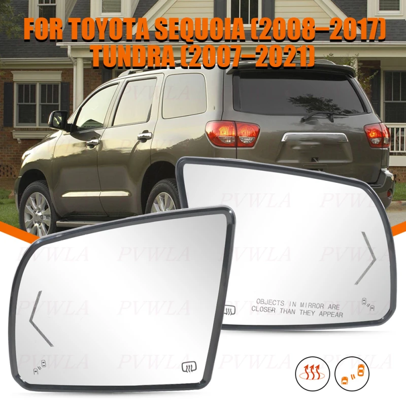 

Heated Blind Spot Lens For Toyota Sequoia 2008-2017/Tundra 2007-2021 Rearview Mirror Glass Car Accessory 879060-C110 87903-0C100