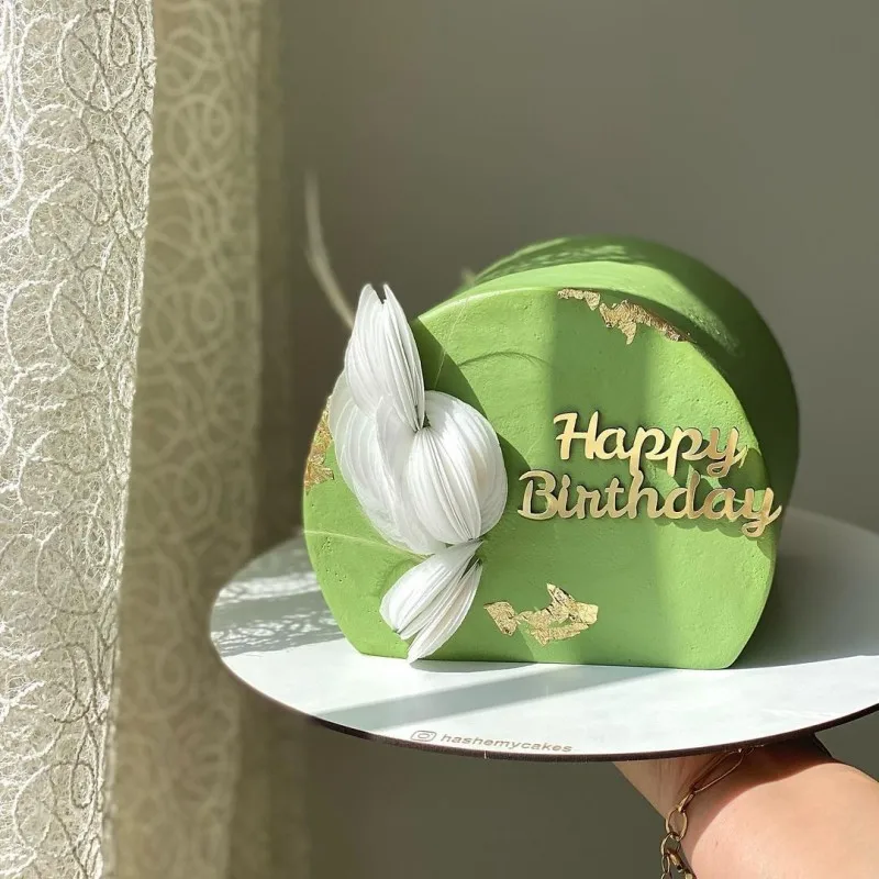 1 3 5 Stück Gold Silber Roségold Acryl Happy Birthday Cake Topper für Party Kuchen Dekorationen Zubehör Hochzeitsbedarf – Detail 3