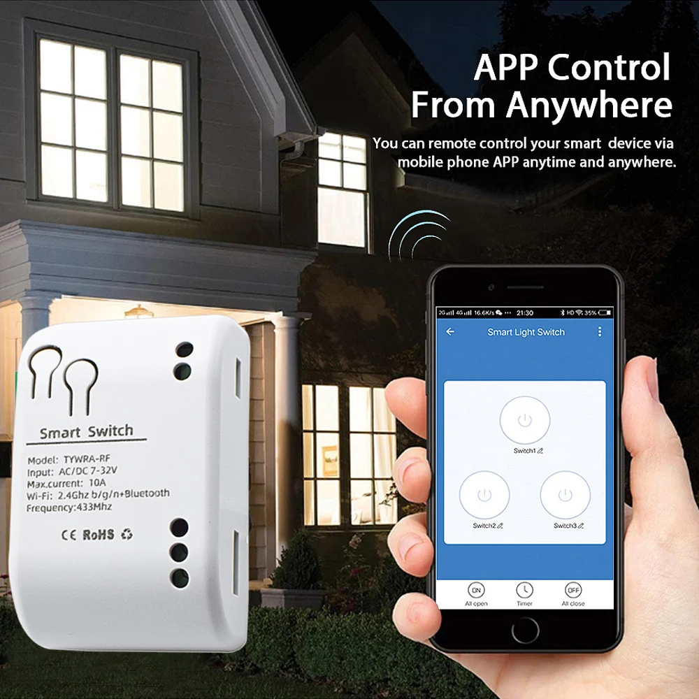 App Tuya Smart Life, controller per apertura porta garage WIFI, timer, monitor per apertura/chiusura porta, controllo vocale con Alexa/Assistente