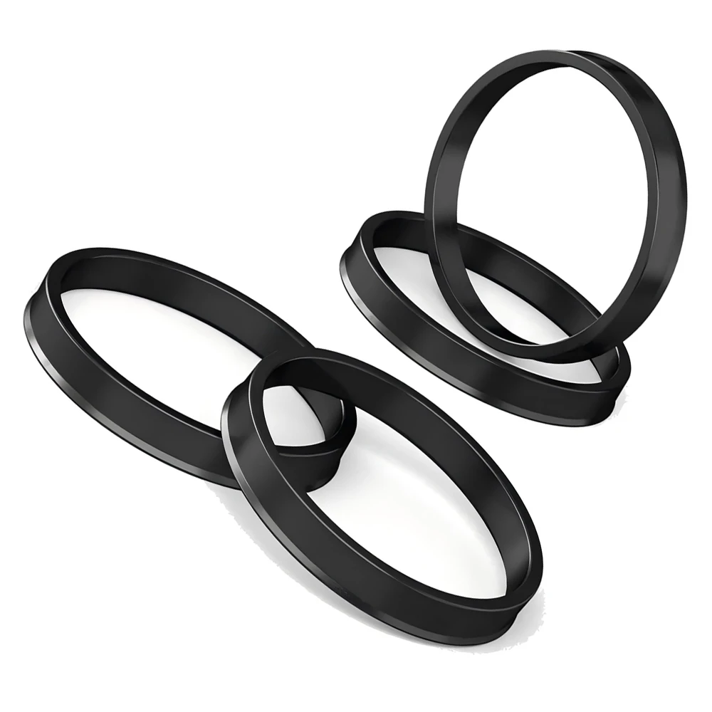 Anillos Centradores de Rueda de Plástico Negro de 73.1-54.1/56.1/56.6/57.1/60.1/63.4/64.1/65.1/66.1/66.6/67.1mm, 4 Piezas, Tamaños Personalizados Disponibles