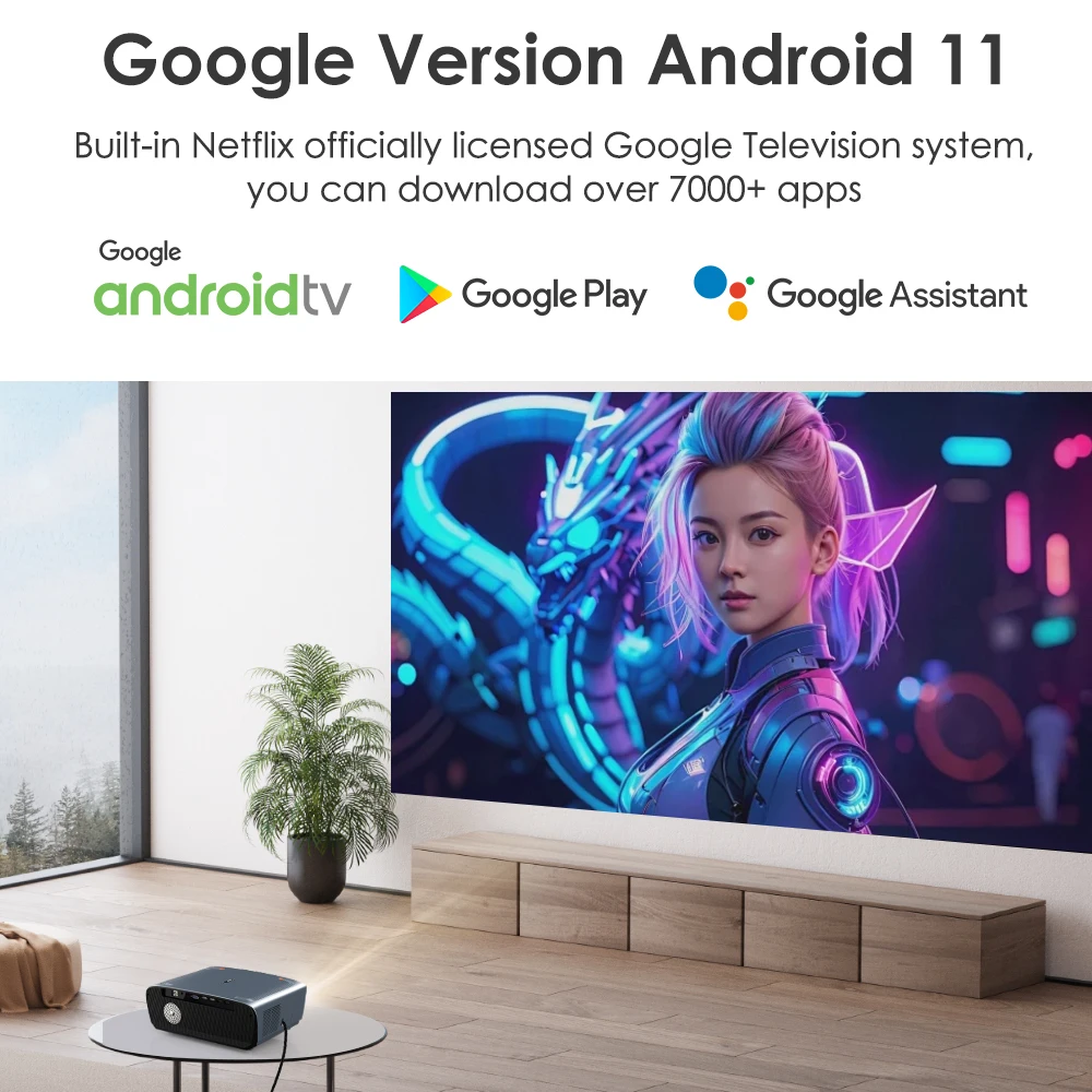 4K UHD проектор Netflix официальная лицензия Android 11 проекторы 5G Wi-Fi видео Dolby видео умный домашний кинотеатр Google play