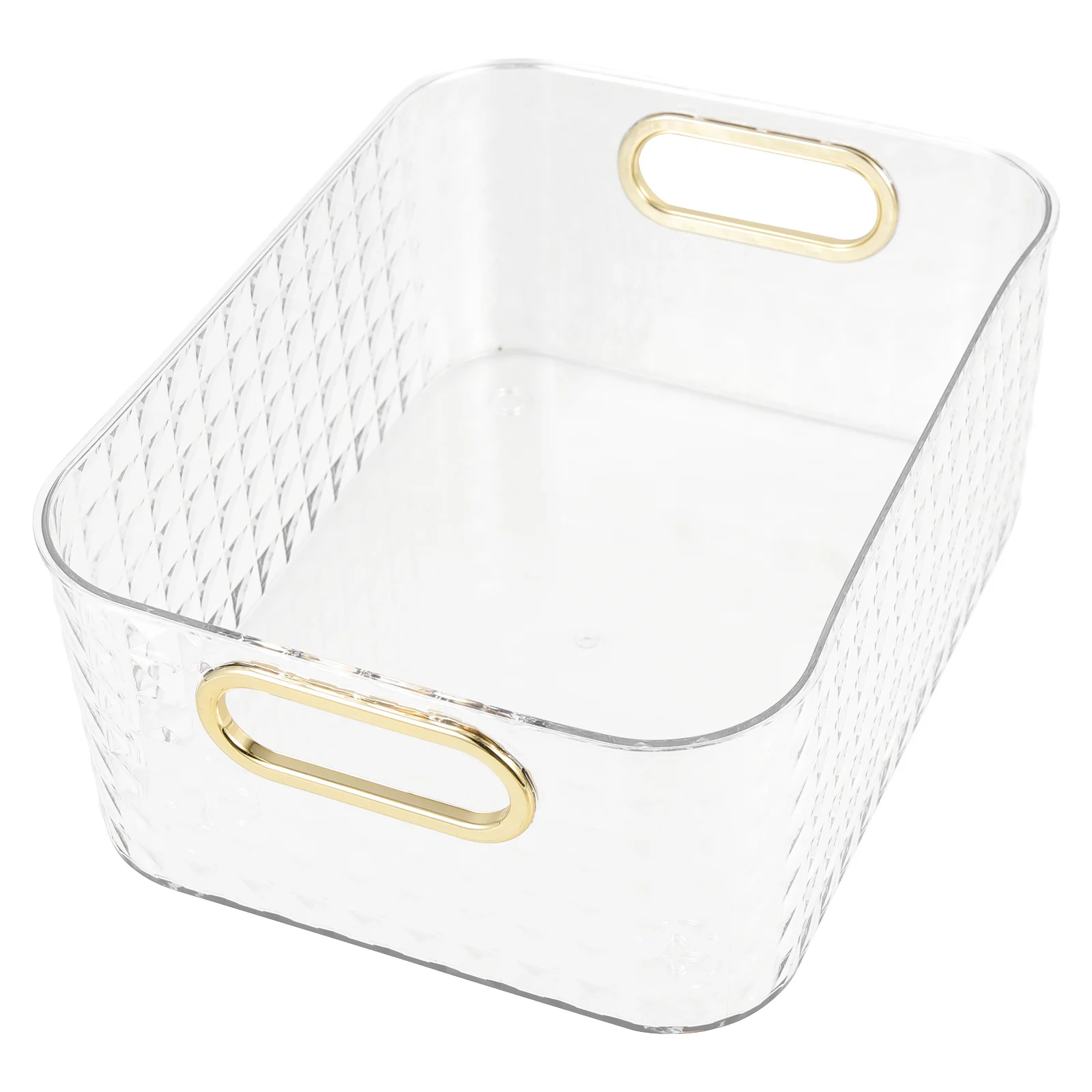 

Diamond Textured Plastic Storage Basket Organizer Bin for Desktop Makeup Cosmetics Holder Storage Container