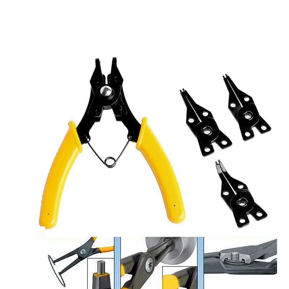 Krachtige 4 in1 Circlip Pliers Set DIY Snap Ring Combination Retaining Clip Jewelry Pliers Internal External Ring Remover