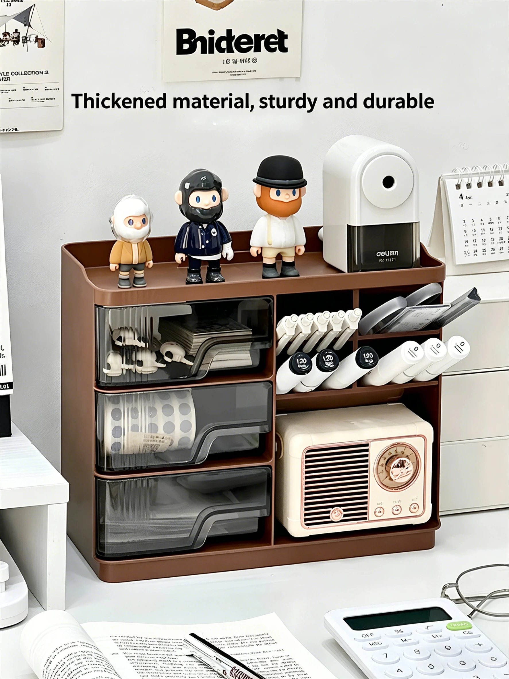 Desktop Drawer Storage Box Inclined Pen Holder  Multifunctional  Office Storage Shelf Stationery Organizer  Students Supplies