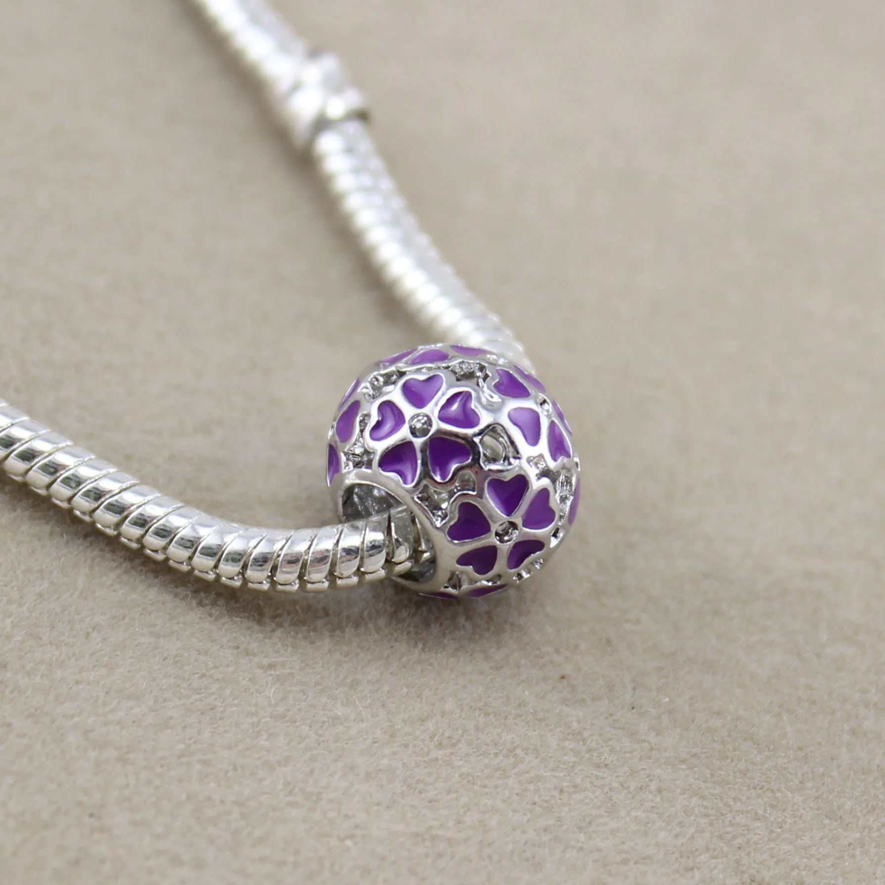 20Pcs/Lot Fashion Flower Ball Alloy Oil Droplets Beads Murano Charm fit Pandora Diy  Bracelet Handmade Jewelry Making image 5