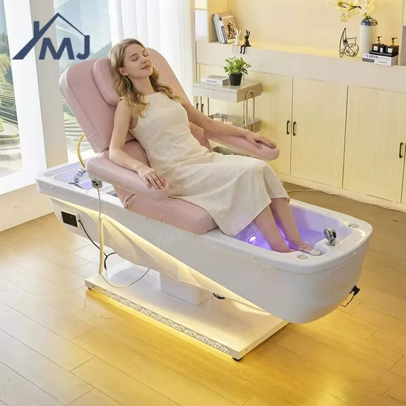 Luxury Nail Salon Station Hair Wash Chair Japanese Pedicure Foot Bath Head Spa Bed
