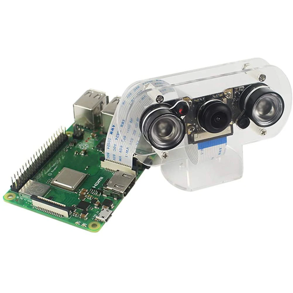 Y23A Modul Kamera 5MP untuk Raspberry Pi 4B/3B +/3B/2B Kamera 1080P Penglihatan Malam Inframerah dengan Casing Penyangga