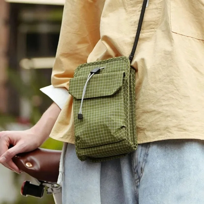 Multi Pocket Accordion EDC Sling Bag Drawstring Closure Lightweight Travel Phone Bag Crossbody Chest Pack for Men Women Outdoor