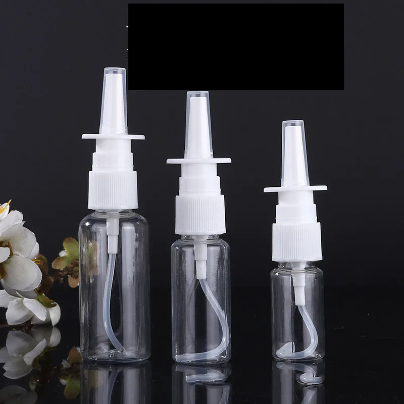 

5Pcs Empty PET Nasal Spray Bottles 5ml 10ml 15ml 20ml 30ml Pump Sprayer Mist Nose Spray Refillable Bottle for Medical Packaging