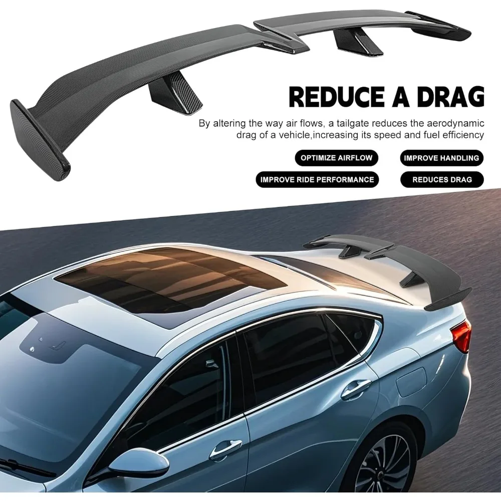 54 Inch Universal Carbon Fiber Spoiler Wing for Mazda Miata, RX-7, and Chevy Co Cars