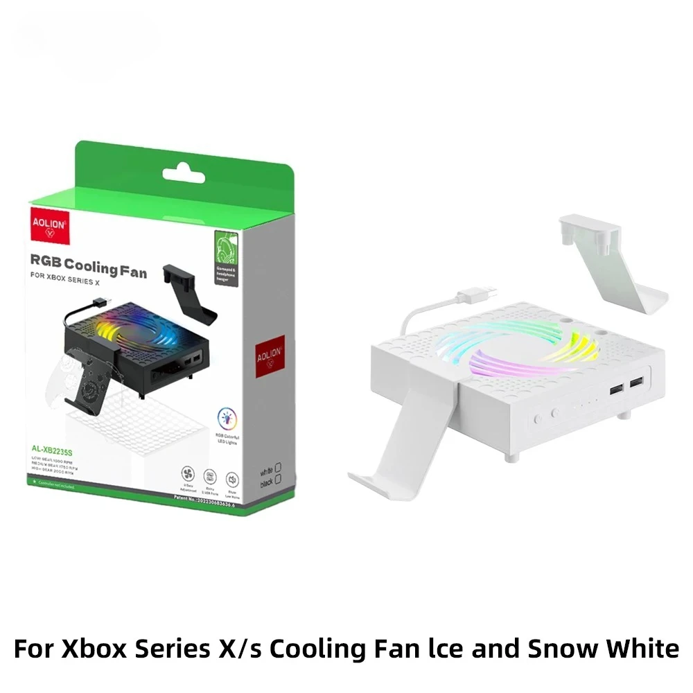 

Новый охлаждающий вентилятор RGB для Xbox Series X/S Host, регулируемая скорость ветра, вентилятор для рассеивания тепла с USB-портом для зарядки