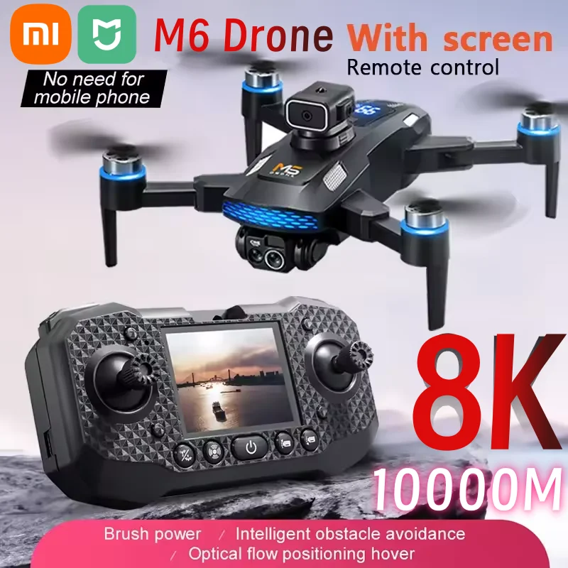 Xiaomi Mijia M6 Drone 8K Professional HD Camera Drone 5G WIFI FPV Video 4k UAV With Screen Remote Control RC Quadcopter Drone