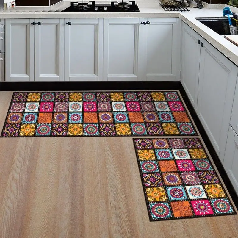 Keuken Mat Goedkopere Anti-Slip Moderne Karpetten Woonkamer Balkon Badkamer Gedrukt Tapijt Deurmat Hal Geometrische Badmat