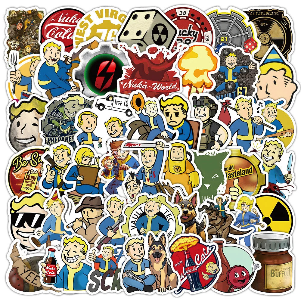 50 Stück Neue Strahlungs-Graffiti-Aufkleber aus PVC-Material Kreative DIY Handy-Notizbuch-Scrapbook Wasserfeste Tägliche Aufkleber