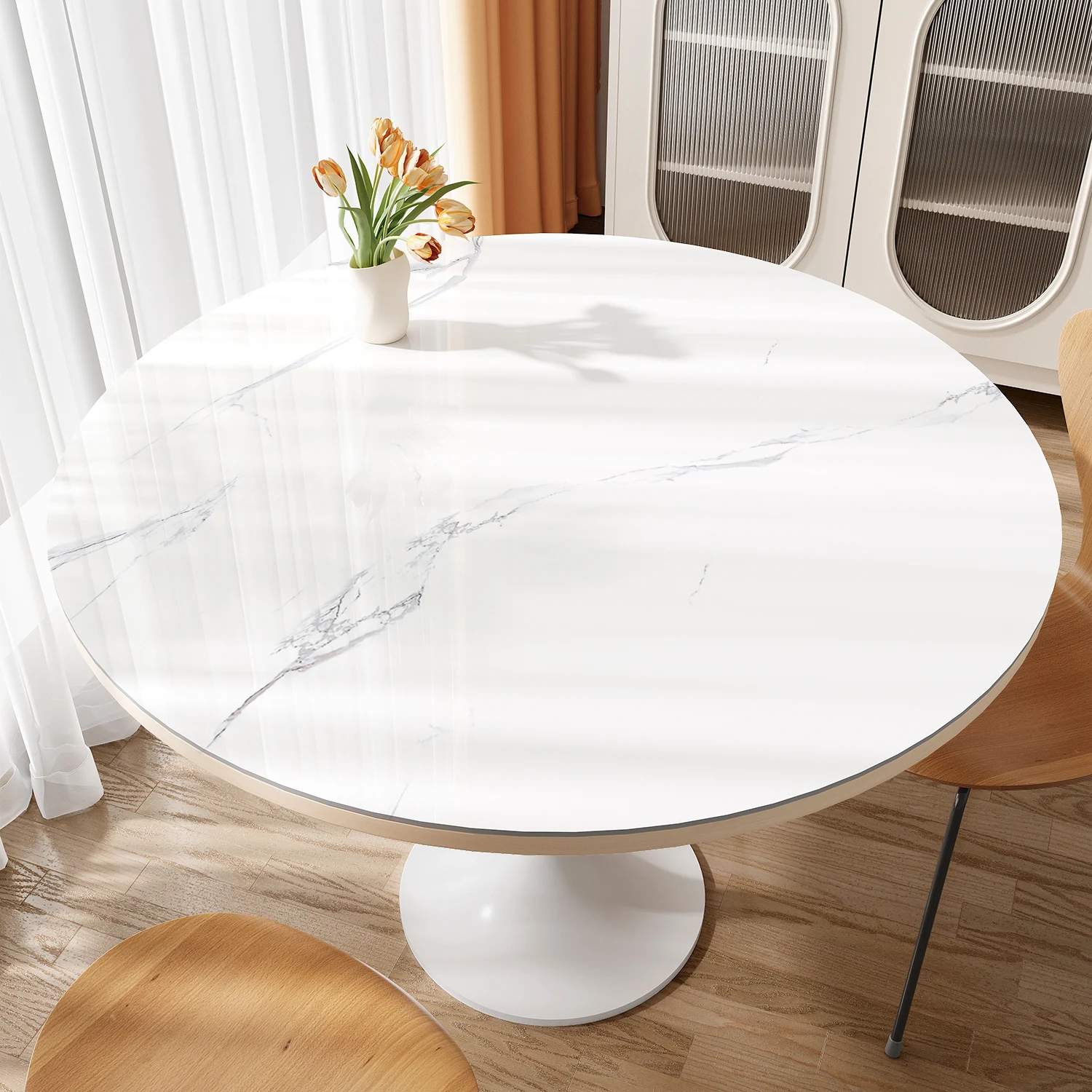 1pcs 100/110/120cm Clear PVC Round Table Protector Table Cloth Waterproof Oil-resistant Soft Glass Desk Pad Mat Cover Placemat