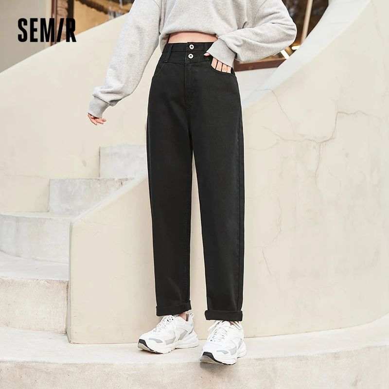 

Semir Jeans Women Three-Proof Tapered Pants 2022 Spring New Loose High-Waisted Trousers Are Thin And Small Women'S Pants