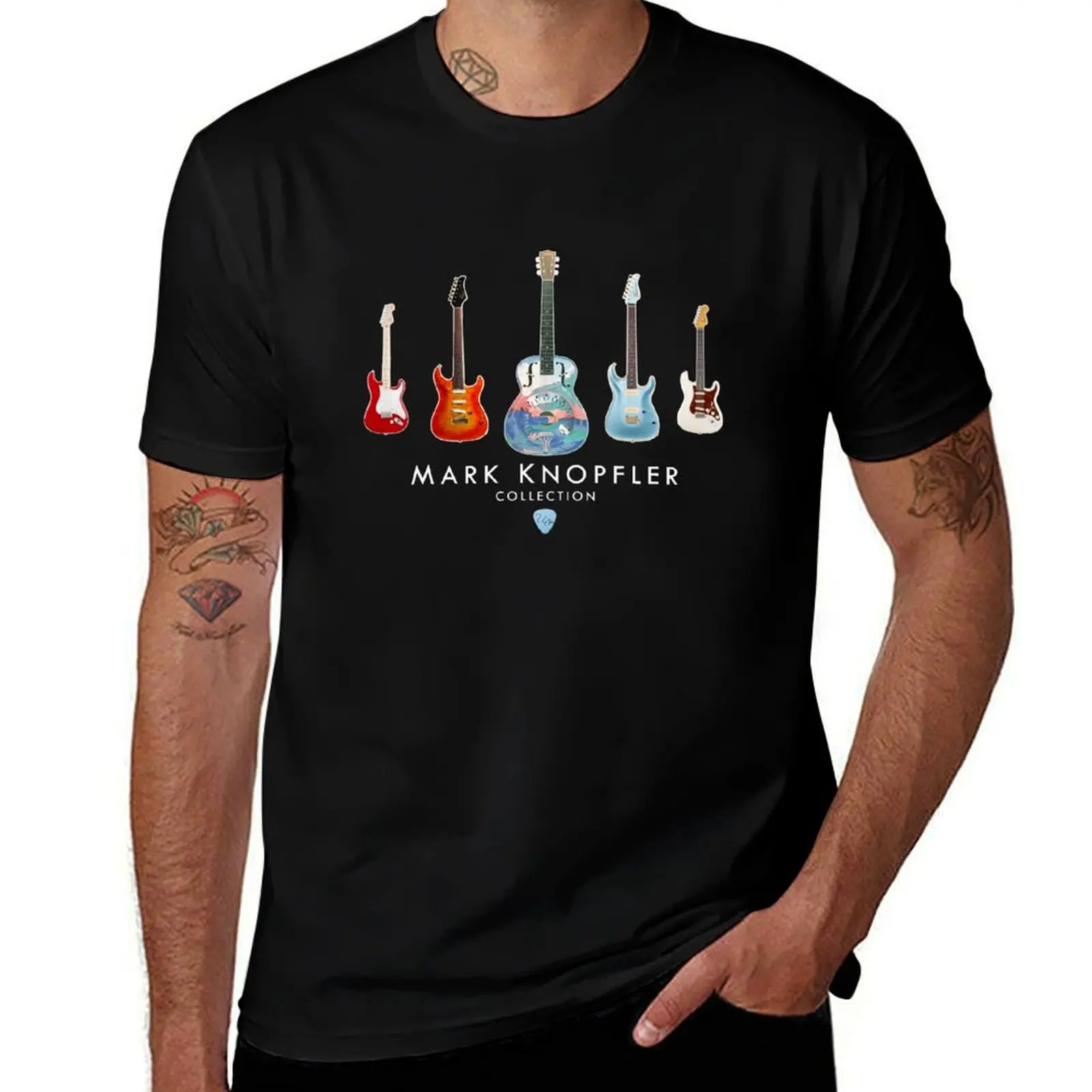Knopfler Guitar Collection Gifts for fans Music T-Shirt Soft Basic Cotton Short Sleeve Tee T-Shirt