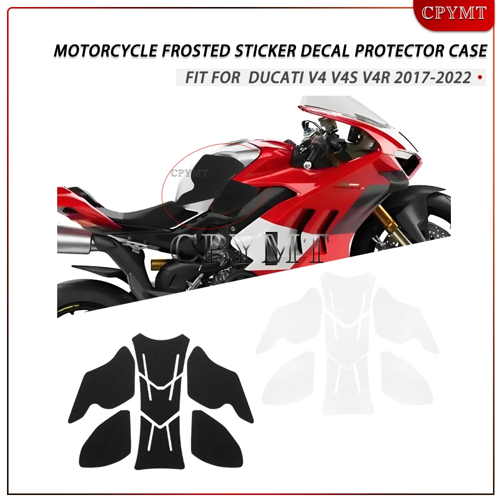 

Fit for Ducati V4 V4S V4R 2017-2022 Frosted Sticker Decal Motorcycle Gas Oil Fuel Tank Pad Protector Case