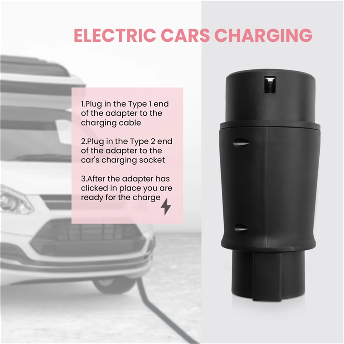 

EVSE J1772 Adaptor Type 1 to Type 2 Socket Electric Vehicle Car EV