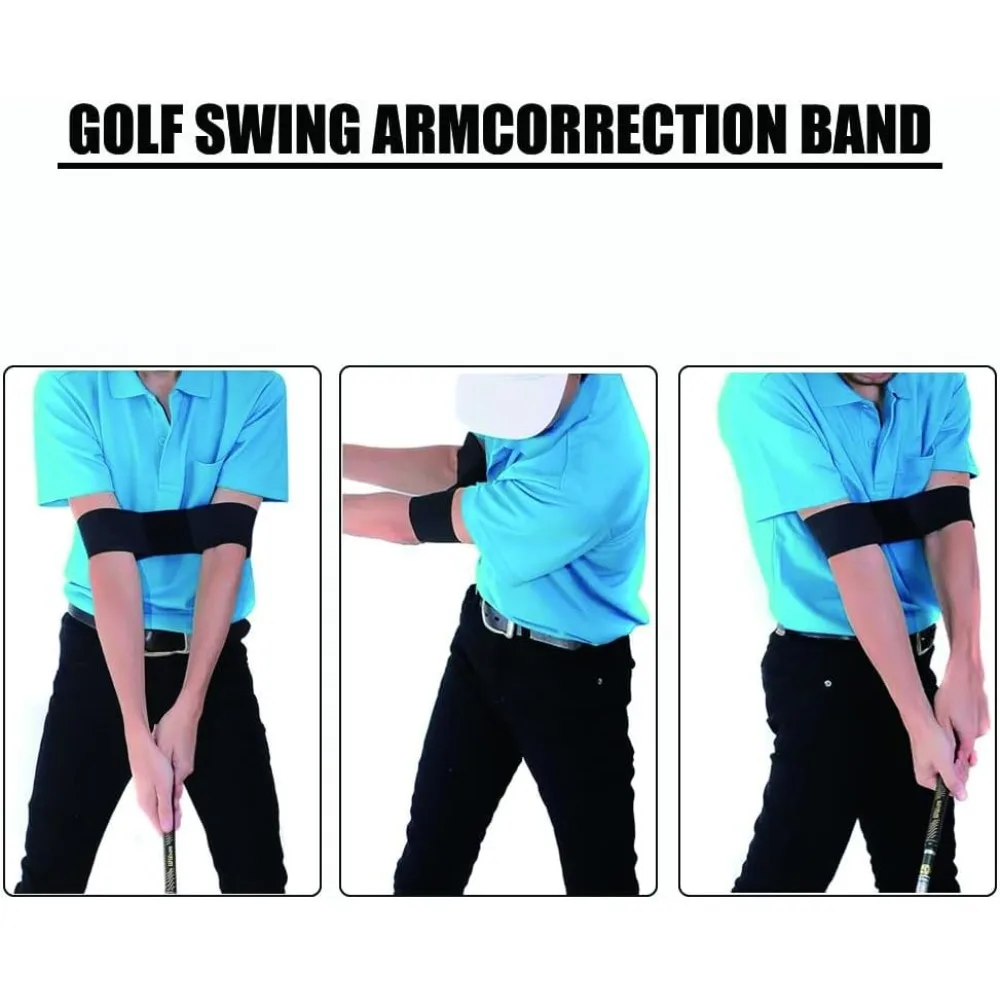 

2 Pack Golf Swing Arm Band Golf Swing Training Aid Elastic Swing Correcting Trainer Band for Golfers Beginners Arm