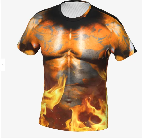 

3D printed abs short sleeved loose fashion printed couple casual men's T-shirt