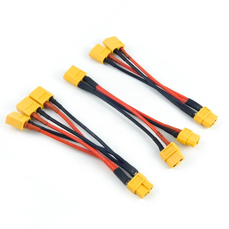 XT60 Parallel Battery Connector Male/Female Cable Dual Extension Y Splitter/ 3-Way 16AWG Silicone Wire for RC Battery Motor