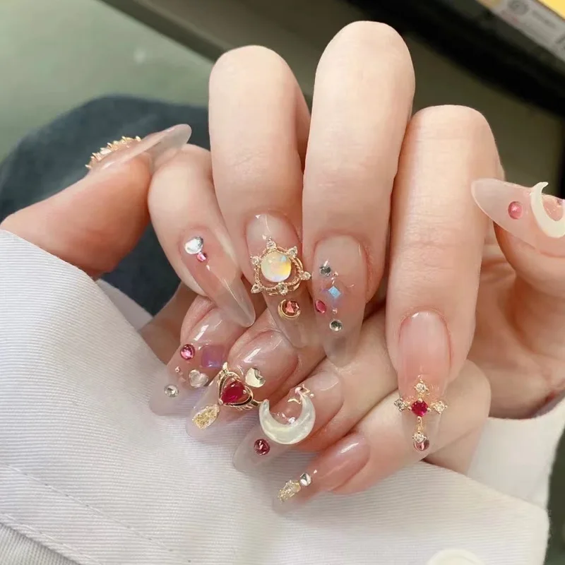 TSZS Nail Art Decorations Charm Figures Kawaii Cute Accessories DIY 3D Alloy Heart Parts Charms Decorations For Salon Manicure