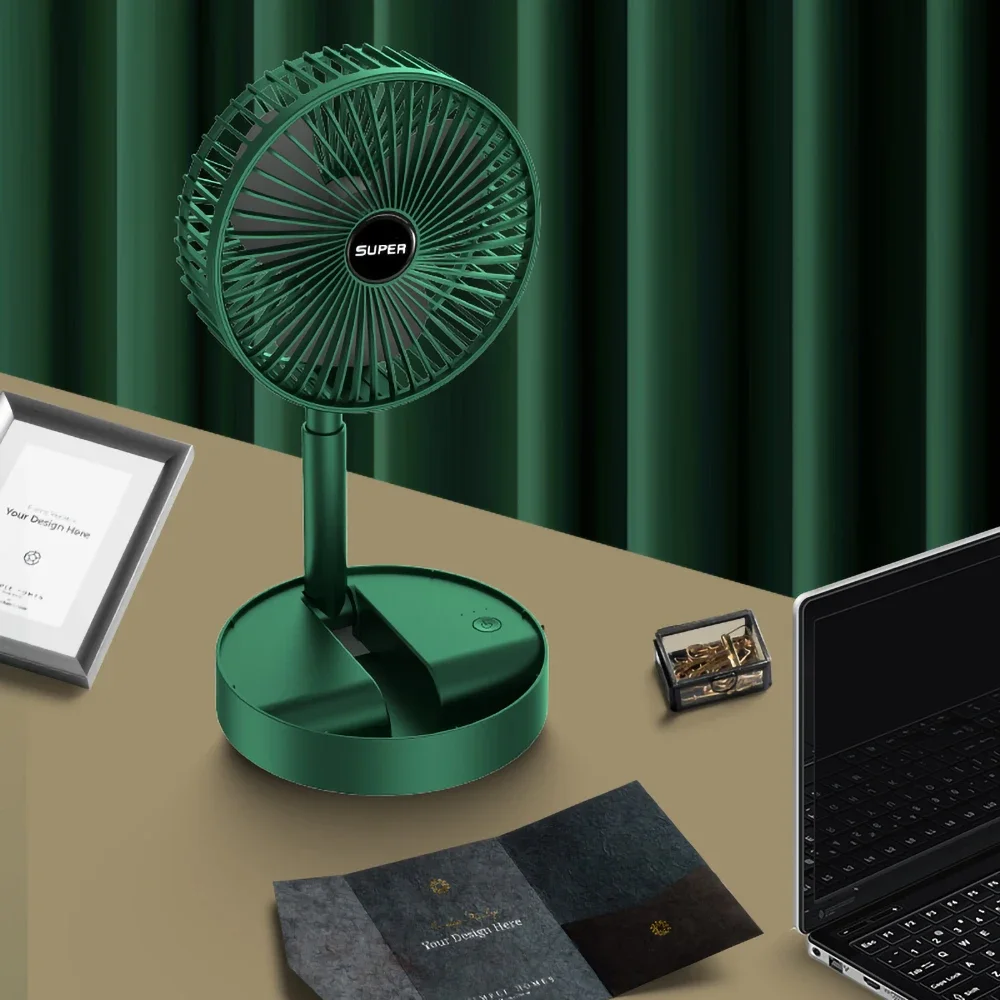 Desktop dobrável retrátil pequeno ventilador mini portátil de carregamento usb casa baixo ruído alta duração em espera ventilador elétrico