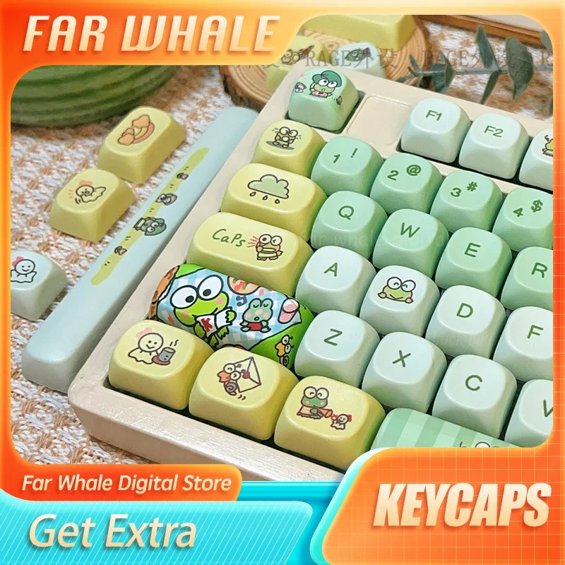 Cartoon Frog Theme MOA 134/139 Keys Keycap Set PBT Mechanical Gaming Keyboard Keycap Personalized Five-sided Sublimation KeyCaps