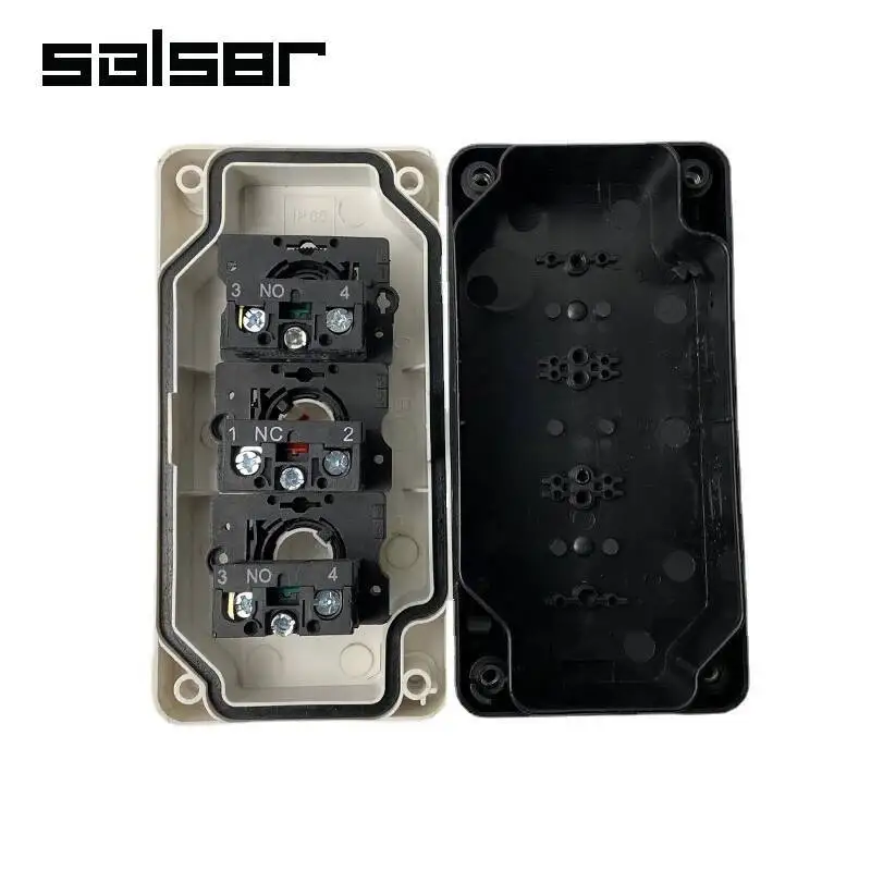 Reset Momentary Waterproof 3 Position Spring Return Push Button Switch Control Station Box Up Down Arrow Stop