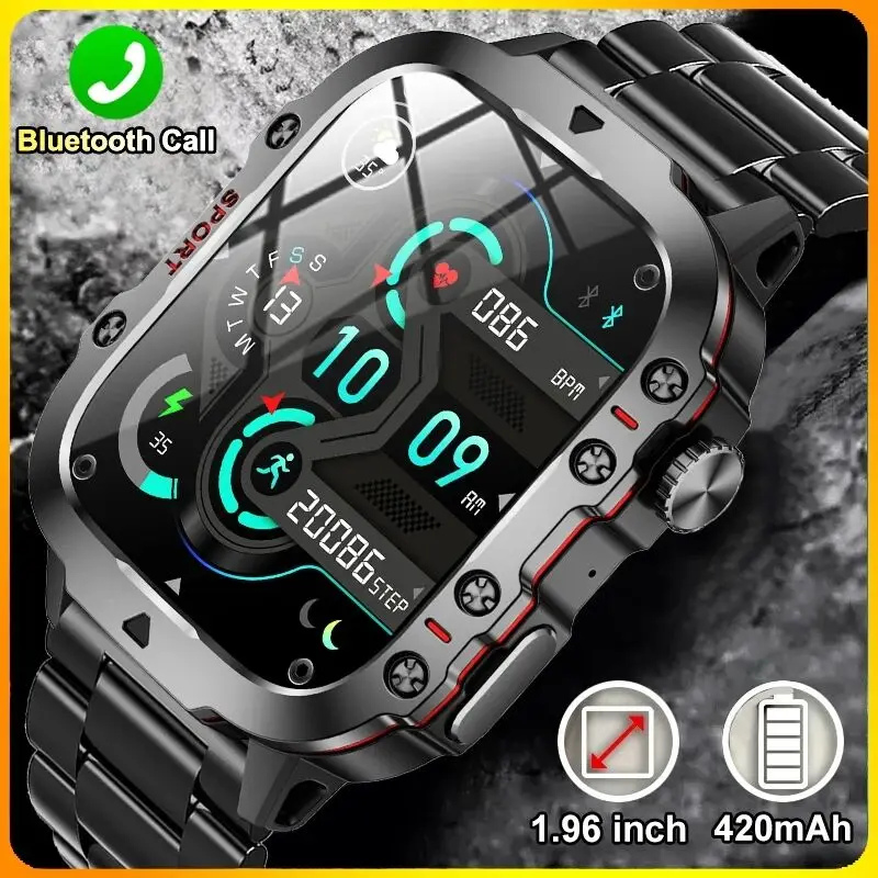 

For Huawei Xiaomi GPS Track Smart Watch Men 1.96'' Ultra HD AMOLED Screen AI Voice Bluetooth Call Sport SmartWatches 2024 New