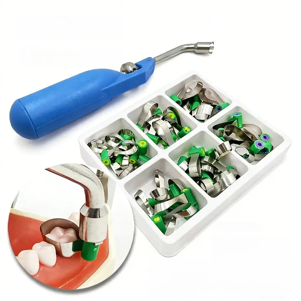 Dental Matrix Bands with SuperMat for SuperCap Matrix System Double-Side Contoured Metal Matrices Refill Gingival Wall Elevation