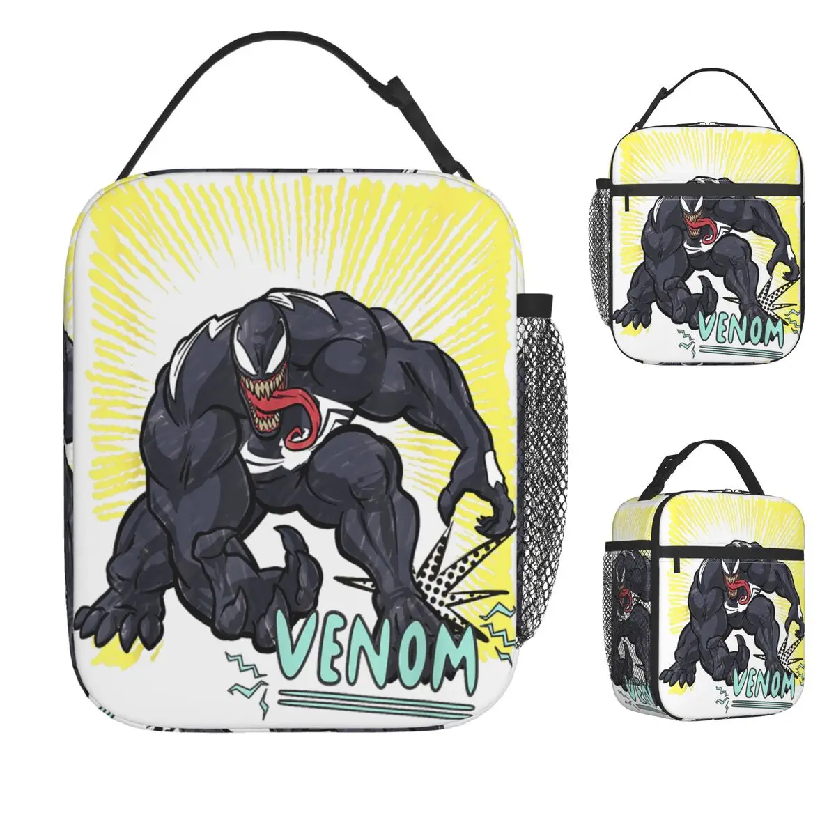 فينوم جرافيك بوب ماركر لون الغداء حقيبة الترفيه علب الاغذية نزهة المحمولة الحرارية حمل حقائب اليد حقيبة للحفاظ على البرودة المخصصة