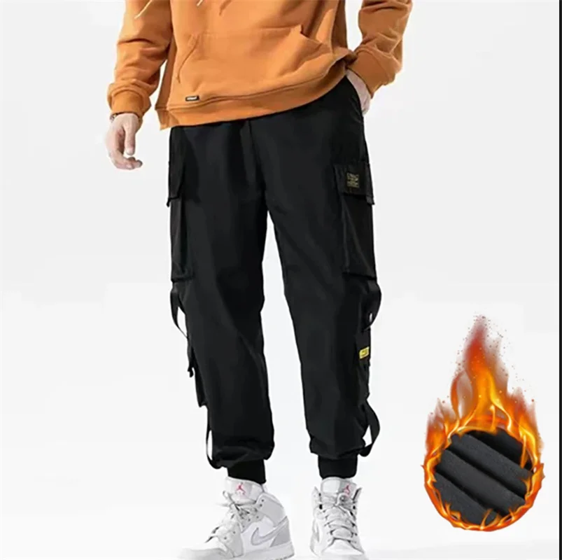 Autumn and winter warm lamb wool spring and autumn loose oversized casual pants for men with added wool pants and thick sports p