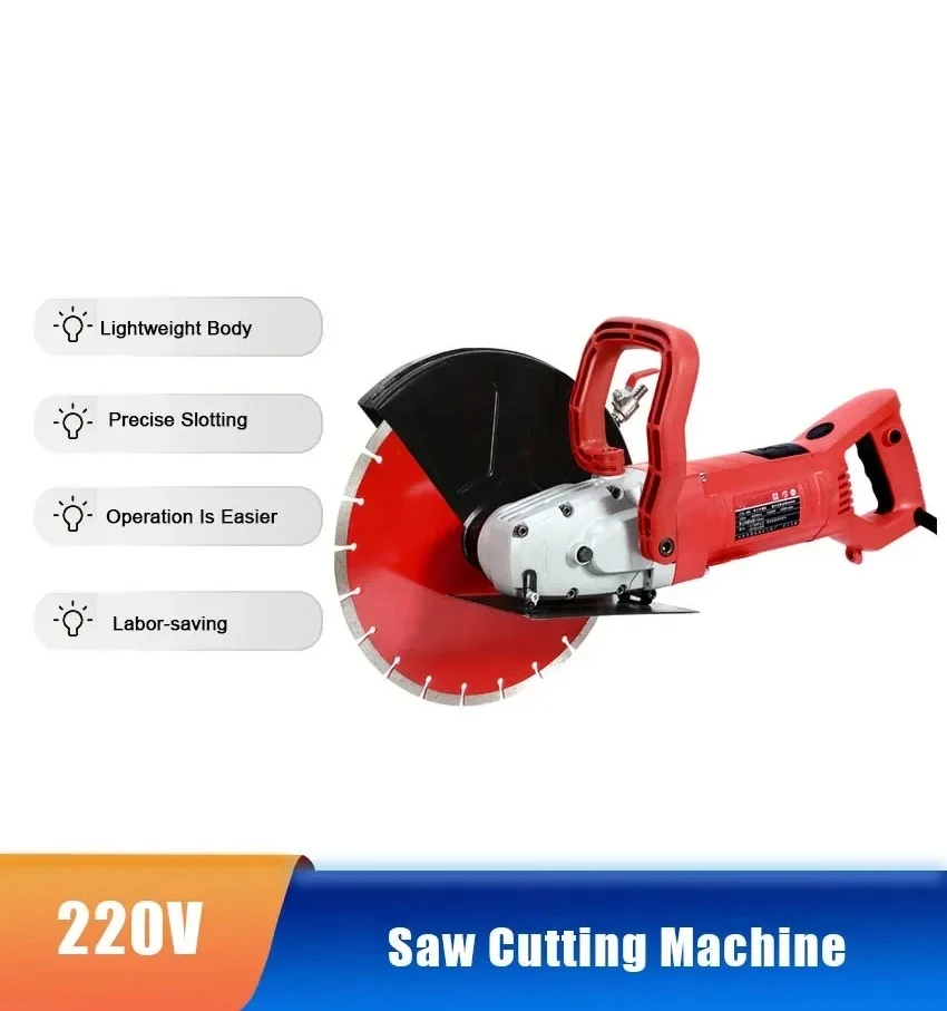 New 12 Inch Single Chip Electric Wall Cutting Machine Slotting Machine 220V/3000W Multi-Function Handheld Electric Saw Cutting M