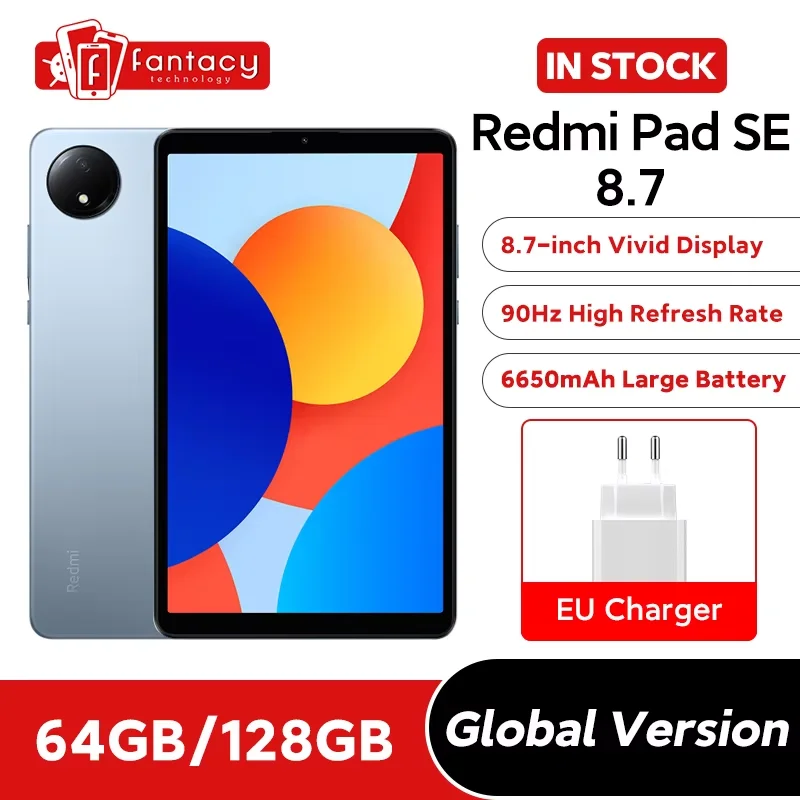 Xiaomi Redmi Pad SE 8.7 inch Global Version Mi Tablet SE 64GB 128GB 90Hz Display 6650mAh MTK Helio G85 Dual Speakers Dolby Atmos