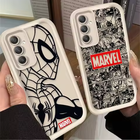Marvel Silicone Case for Samsung Galaxy S25 S24 S23 Ultra S22 S21 Plus FE 5G A54 A34 A14 A73 A53 A33 5G Spiderman Ironman Cover