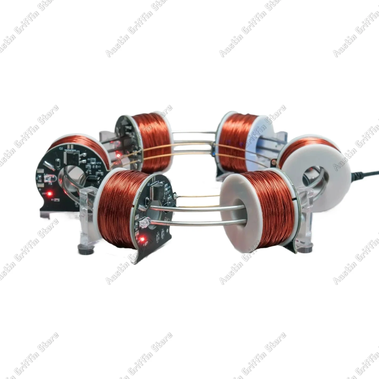 Electromagnetic Cyclotron Ring Accelerator 6 Coils, Science Experiment Kit For Physics Teaching, Office Desk Toy