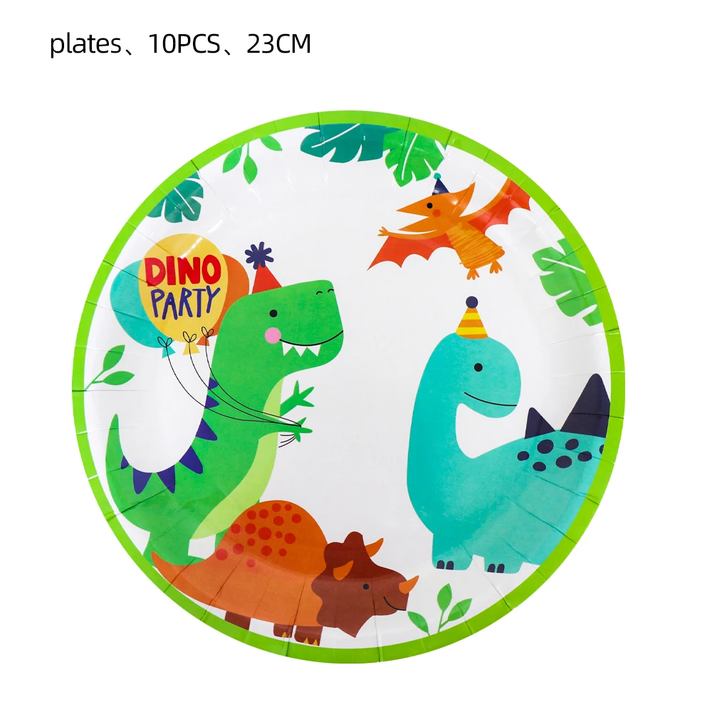 Dinosaur Disposable Tableware Happy Dino Birthday Napkin/Plate/Cup Jurassic World Roar Kids Happy Birthday Party Decor