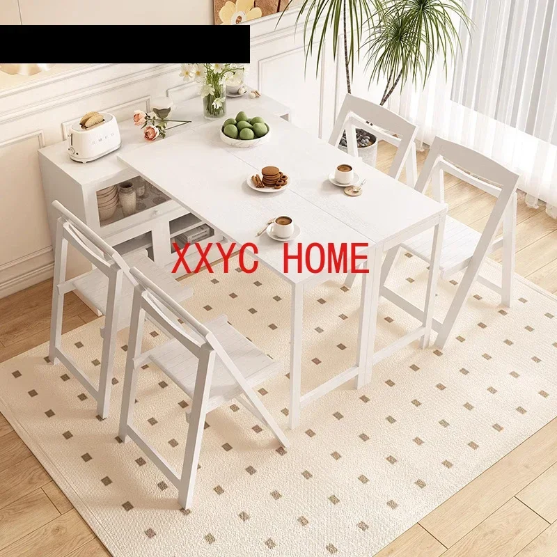

Modern Minimalist Small Folding Dining Table Sideboard Integrated Multifunctional Dining Table Against The Wall