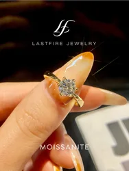 0.5-2ct Real Moissanite Ring Engagement Wedding Diamond Rings for Women 925 Sterling Silver High Quality Luxury Jewelry